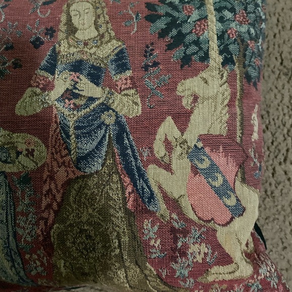 The Smell The Lady at The Unicorn 1 Large French MCM Tapestry Pillow Sham 16x16 - Picture 8 of 13